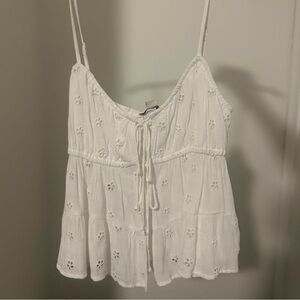 White top with florals